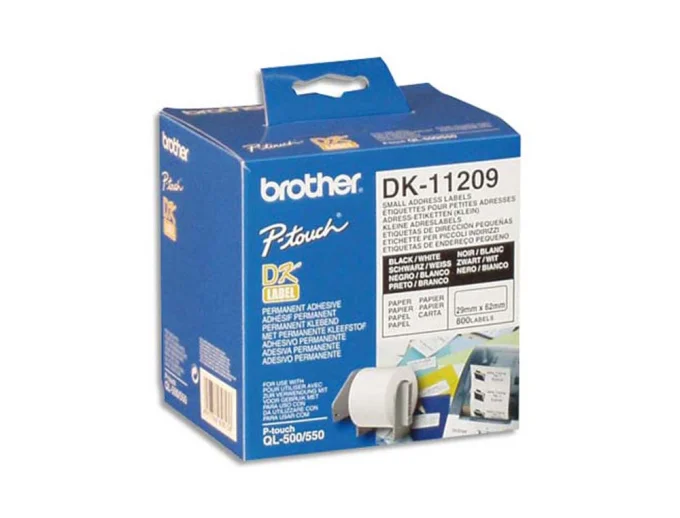 Étiquettes adresse brother dk11209 format 29 x 62 mm rouleau 800.