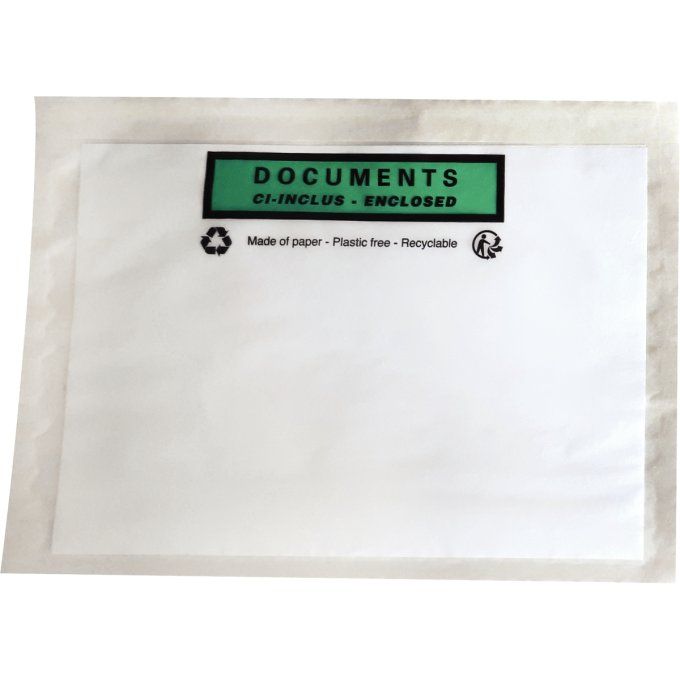 Boite de 500 pochettes adhésives "documents ci-inclus" 228x162mm