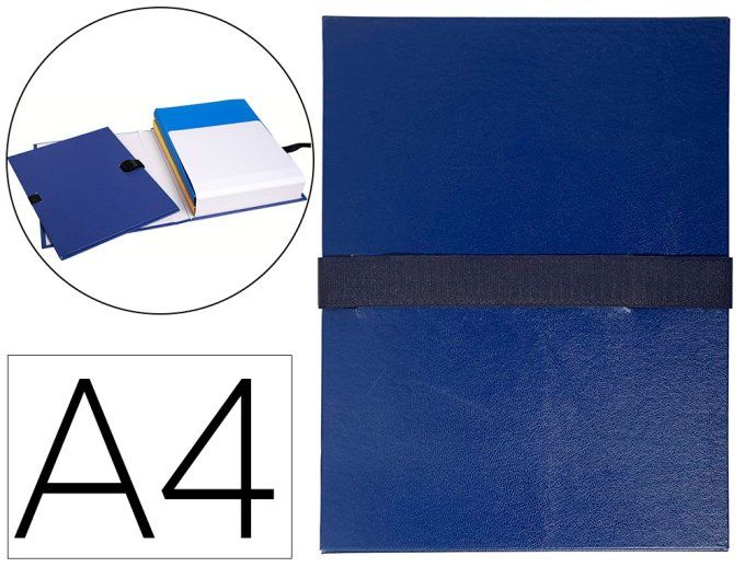 EXACOMPTA chemise  rabat en pied balacron format A4 24x32cm dos extensible 13cm bleu foncé