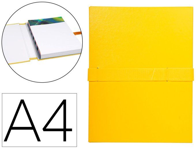 Chemise EXACOMPTA rabat en pied balacron a4 dos extensible 13cm sangle scratch coloris jaune.