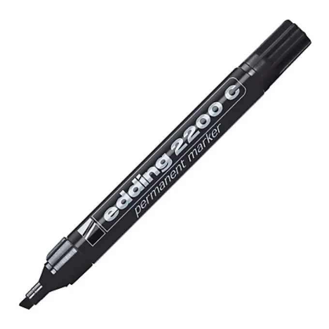  Marqueur permanent EDDING pointe biseautée encre indélébile Noire sans solvant 2200