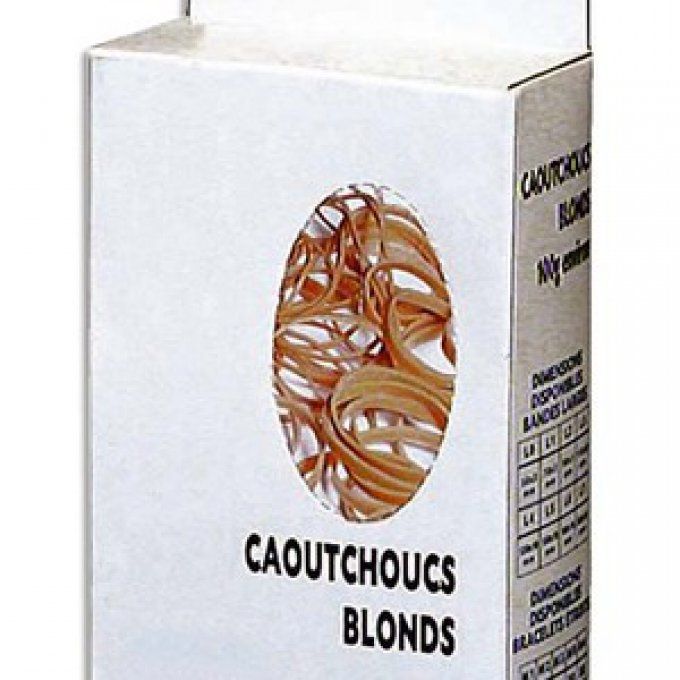 WONDAY Boîte distributrice de 100g d'élastique en caoutchouc blond étroit 80x1,8mm