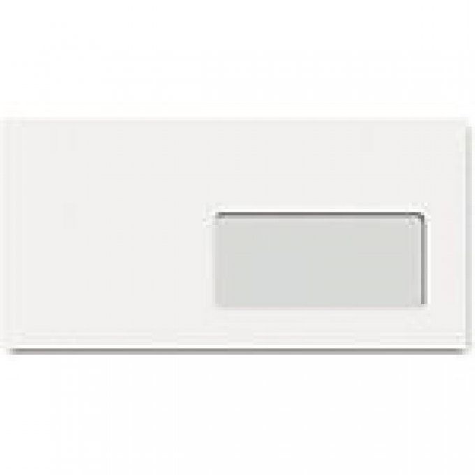 Boîte de 500 enveloppes blanches DL 110x220 80g/m² fenêtre 45x100 bande de protection.   LA COURONNE