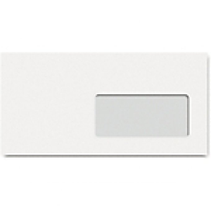 Boite de 500 enveloppes blanches DL 110x220 80g/m² fenêtre 35x100 bande de protection. LA COURONNE