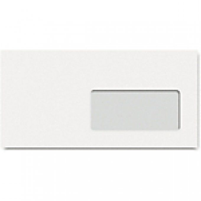 Enveloppe GPV  économique vélin blanc 75g dl 110x220mm adhésive fenêtre 45x100mm paquet 50 unités.