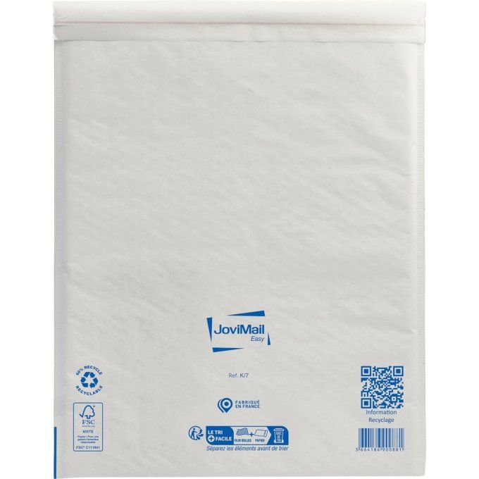 Paquet de 10 pochettes blanches bulles d'air 350x470mm K7