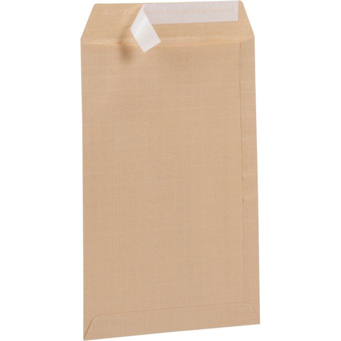 Paquet de 50 pochettes kraft armé 260x330 130g/m² bande de protection. LA COURONNE