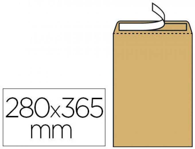 Paquet de 50 pochettes kraft armé brun 3 soufflets 280x365 130g/m² bande de protection. LA COURONNE