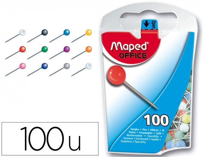 MAPED Épingle maped de signalisation forme ronde diamètre 5mm 5 coloris assortis boîte 100 u