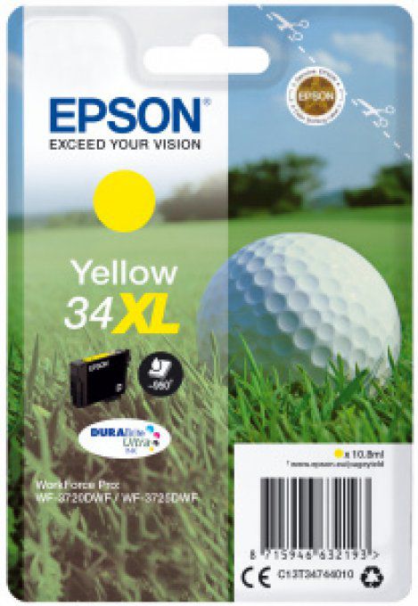 EPSON Cartouche Golf 34XL Encre Durabrite Jaune 10,8ml