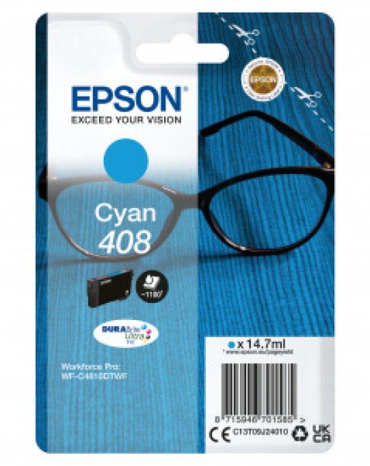 EPSON Cartouche Lunettes 408 Encre Durabrite ultra Cyan 14,7ml