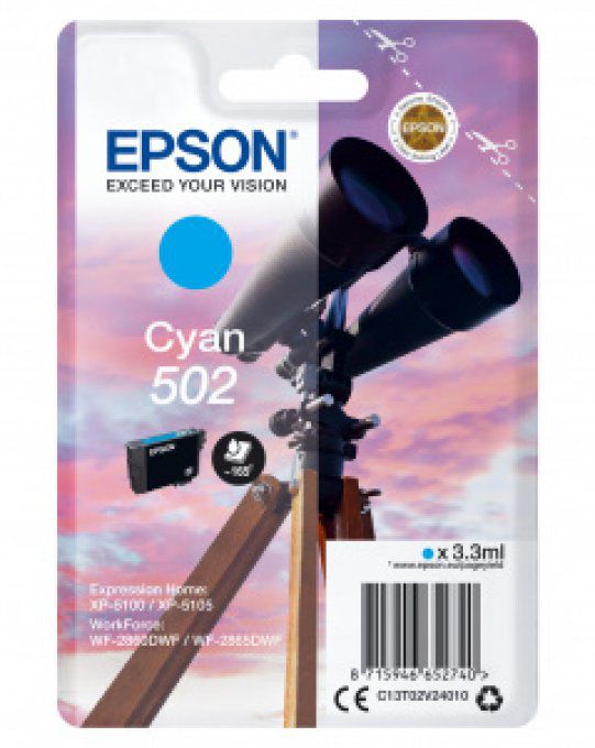 EPSON Cartouche Encre Jumelle 502 Cyan 3,3ml