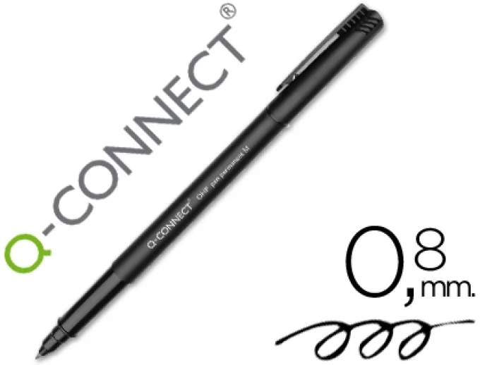 Stylo-feutre Q-CONNECT ohp pen permanent pointe moyenne multi-supports cd/dvd plastique coloris noir