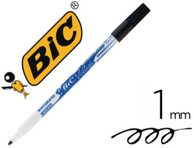 Marqueur BIC velleda 1721 effaçable pointe ogive 1mm encre alcool sans odeur corps plastique rouge
