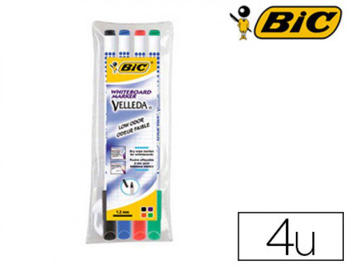 VELLEDA Marqueur BIC velleda 1721 effaçable pointe ogive 1mm encre alcool sans odeur corps plastique