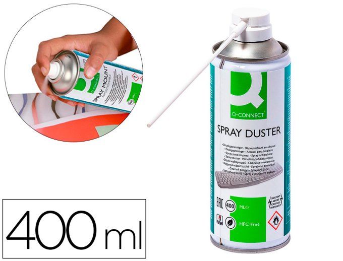 Vaporisateur q-connect dépoussiérant universel gaz sec sans hfc écologique aérosol 400ml.