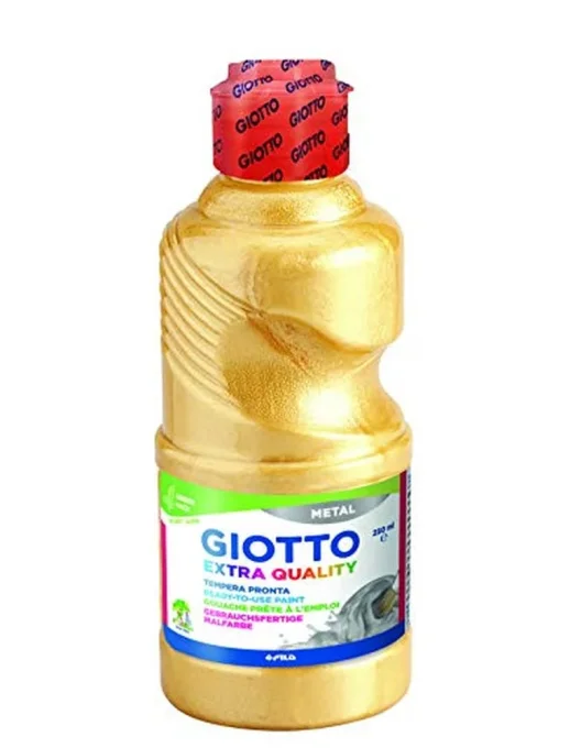 GIOTTO Gouache liquide giotto tous supports sechage rapide coloris or metallise flacon 250ml.