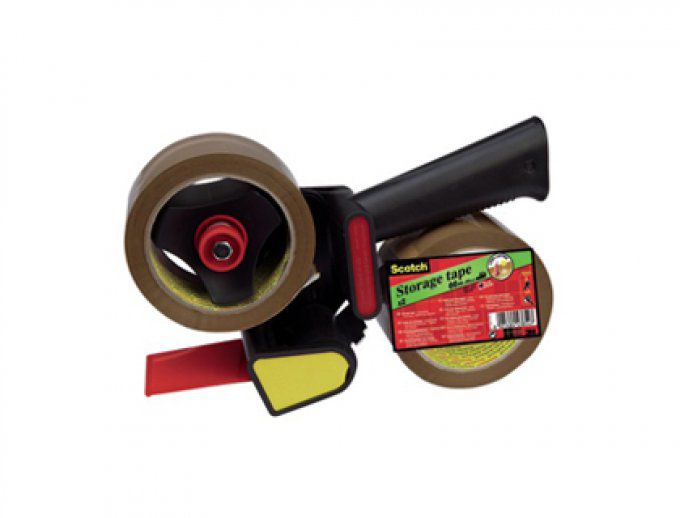 Dévidoir emballage SCOTCH promopack manuel métal avec frein et 2 rubans adhésifs acrylique sans solv