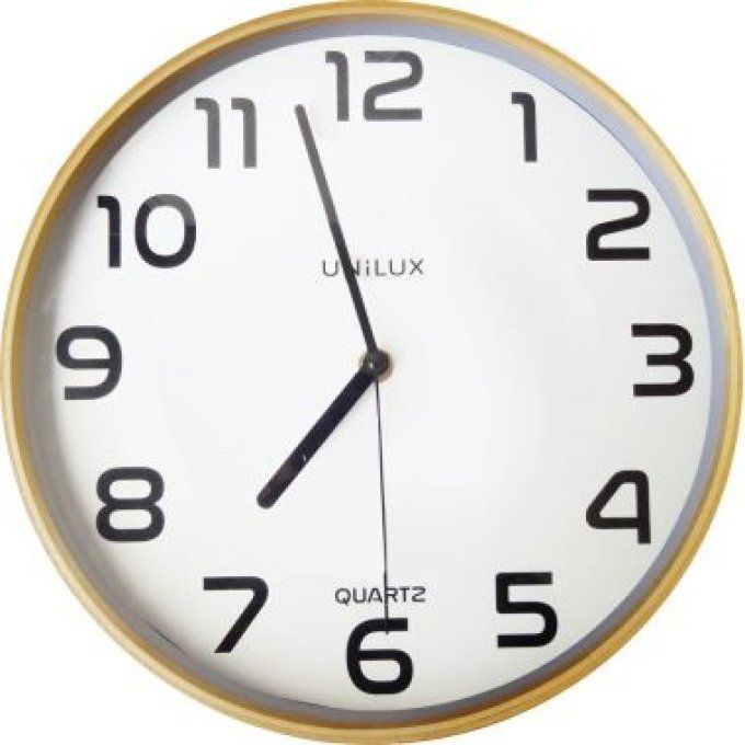 Horloge murale Unilux bois et blanc