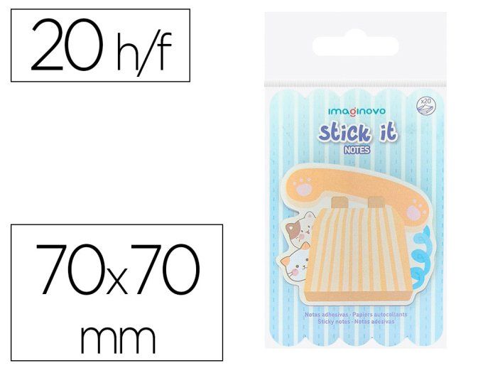 Bloc notes imaginovo adhesifs meow  20 feuilles 70x70 mm.