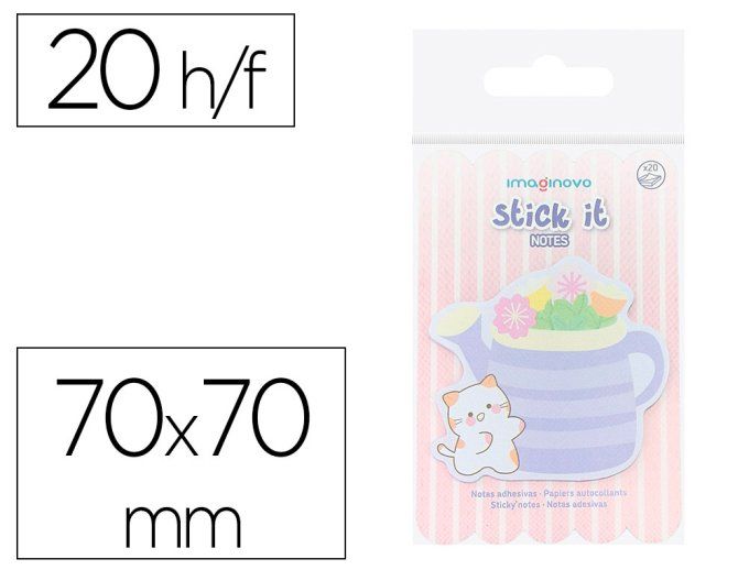 Bloc notes imaginovo adhesifs meow  20 feuilles 70x70 mm.