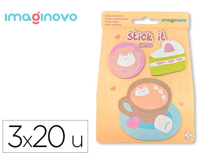 Bloc notes imaginovo adhesifs foodies  tailles assorties 20 feuilles.