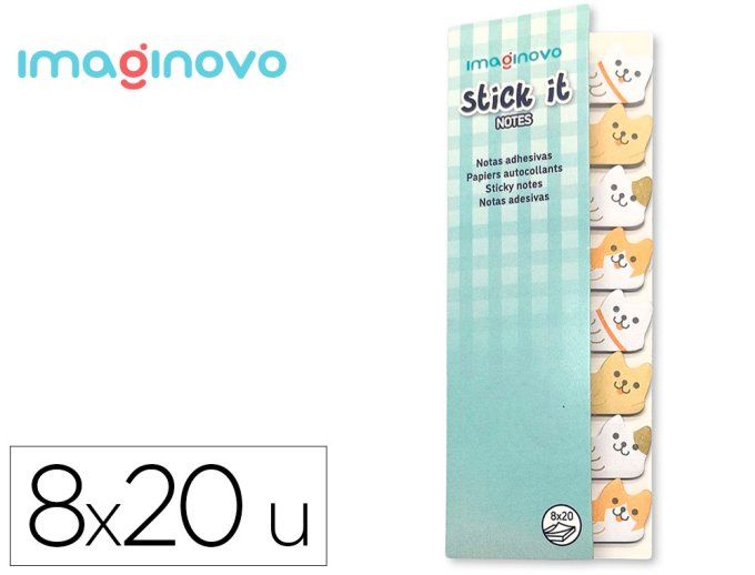 Bloc notes adhesives imaginovo marque pages  120 feuilles 8x15x48 mm.