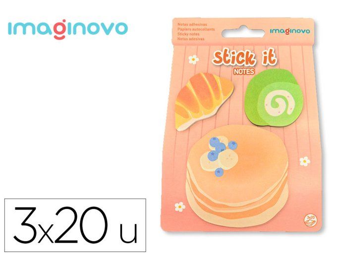 Bloc notes imaginovo adhesifs foodies  tailles assorties 20 feuilles.