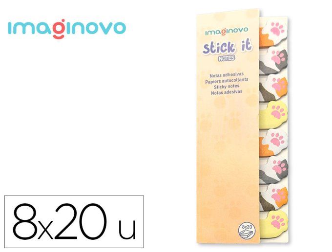 Bloc notes adhesives imaginovo marque pages  120 feuilles 8x15x48 mm.