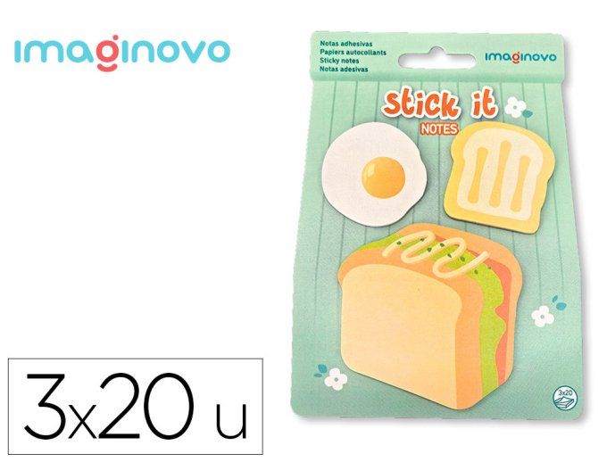 Bloc notes imaginovo adhesifs foodies  tailles assorties 20 feuilles.