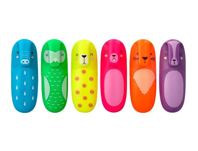 Marqueur imaginovo fluorescent safari  animaux boite de 6 unites assorties.