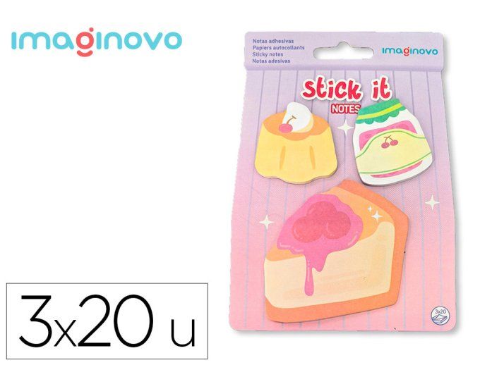 Bloc notes imaginovo adhesifs foodies  tailles assorties 20 feuilles.