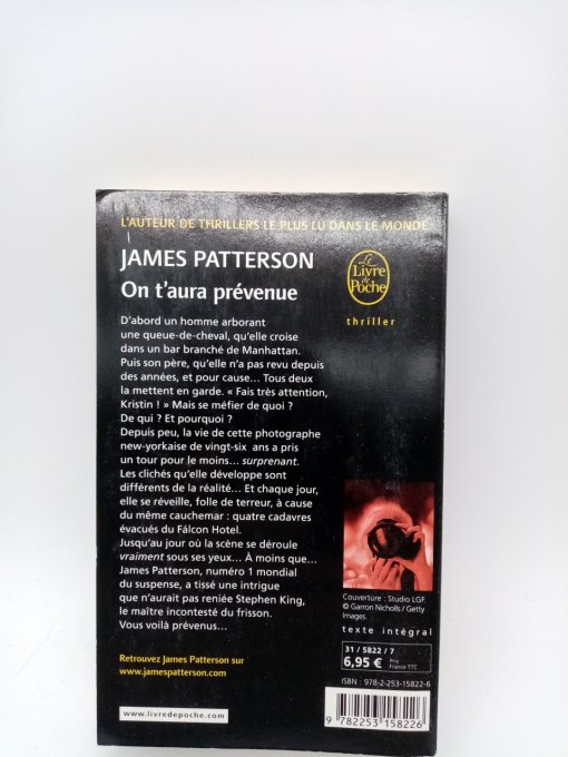 PATTERSON  James  On t'aura prévenue