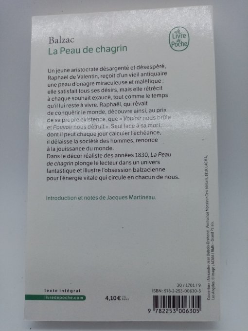 DE BALZAC  Honoré   La peau de chagrin