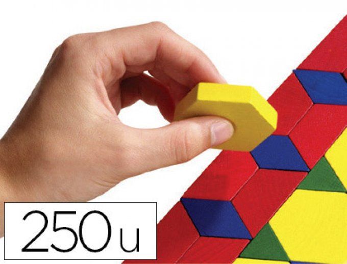 	JEU DE CONSTRUCTION MOSAÏQUES 250 PIÈCES GÉOMÉTRIQUES EN BOIS 