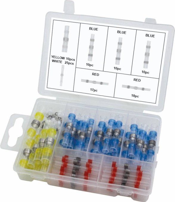 Cosse jonction bout à bout isolée thermorétractable - coffret de 100 pcs STILKER