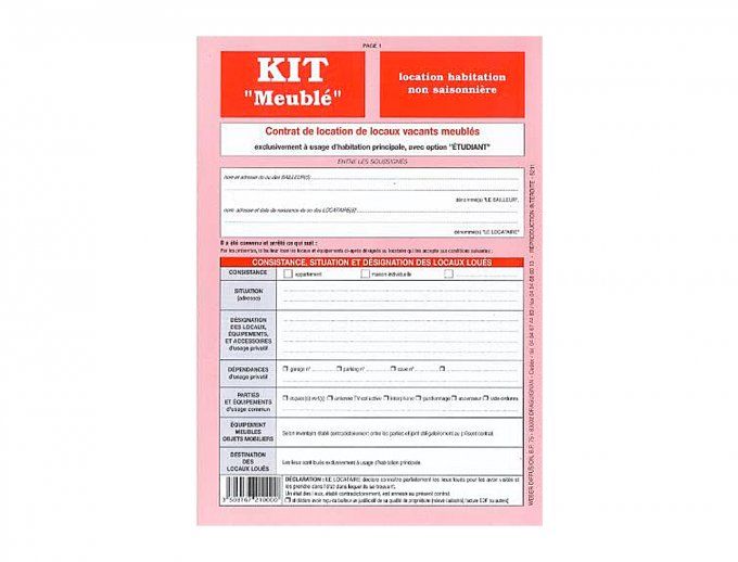 Kit contrat location meublée non saison WEBER DIFFUSION  8 p. contrat invent. caution état lieux