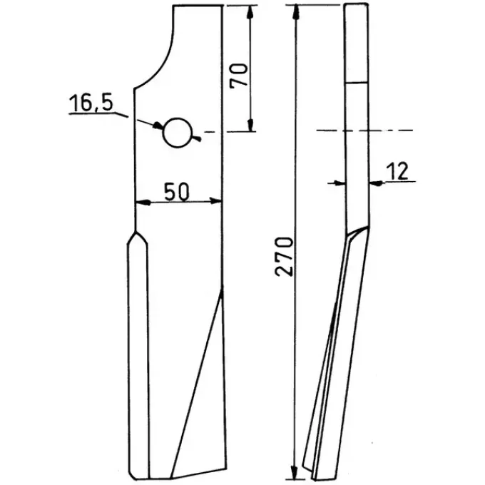 LAME CULTITILLER VRILLEE 50X12 DROITE 51933800 KUHN