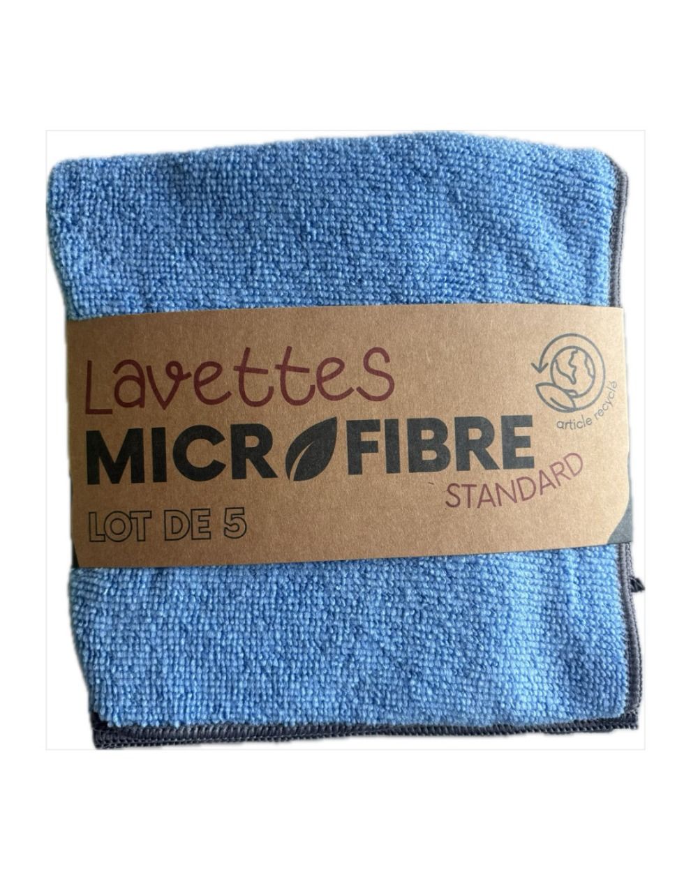 Lavette microfibre bouclette bleue 38 x 38 Lot de 5