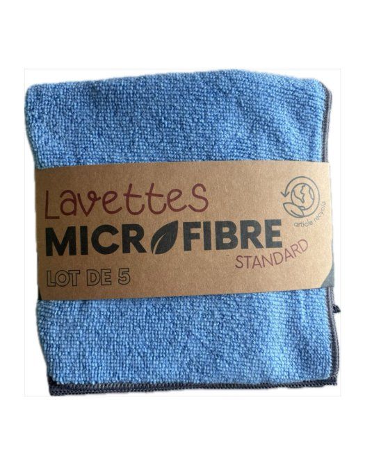 Lavette microfibre bouclette bleue 38 x 38 Lot de 5