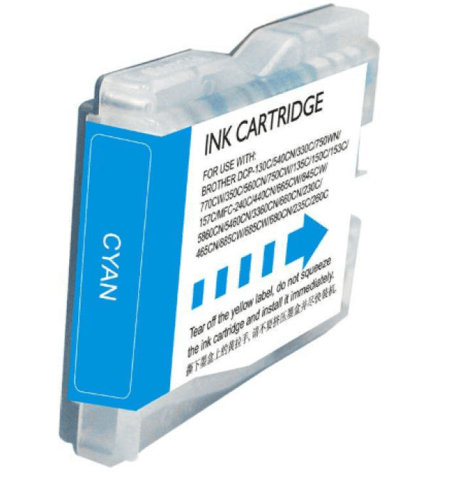 Cartouche d'encre cyan générique Brother LC1000XL/LC970XL - Remplace LC1000C/LC970C