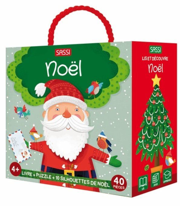 Noël. Livre + puzzle 40 pièces + 10 silhouettes de Noël