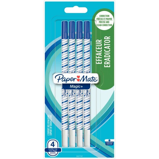 PAPER MATE Blister de 4 effaceurs Magic Plus