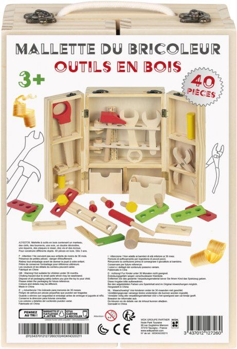 Malette du bricoleur  outils en bois  40 pièces