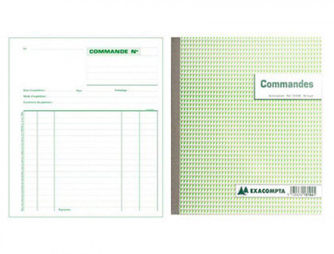 Manifold autocopiant EXACOMPTA commandes a4 210x297mm foliotage 50 duplis.