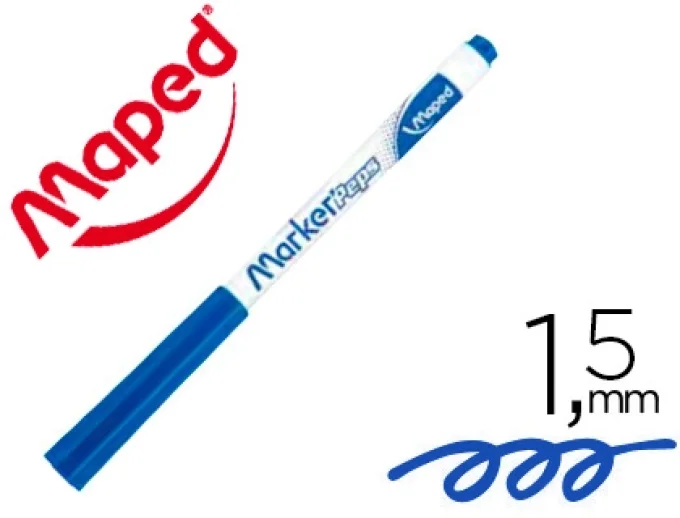 Feutre MAPED  marker'peps effaçable à sec pour ardoises blanches coloris bleu