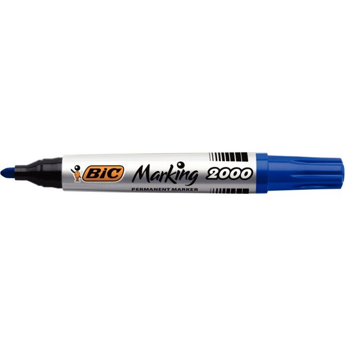 Marqueur BIC permanent marking 2000 pointe ogive tracé 2.5mm corps plastique  base alcool  ROUGE