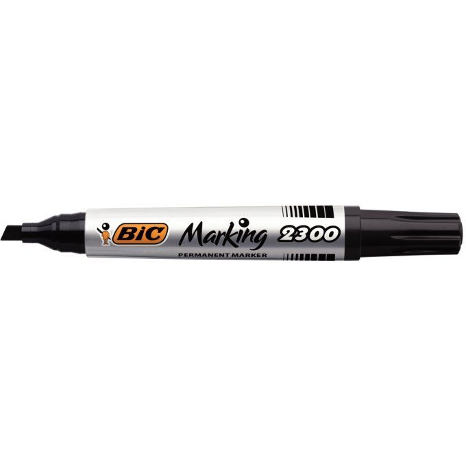 Marqueur BIC permanent pointe biseautée base alcool indélébile 2300