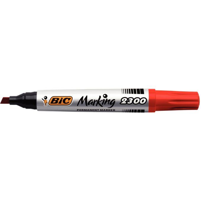 Marqueur BIC permanent pointe biseautée base alcool indélébile 2300