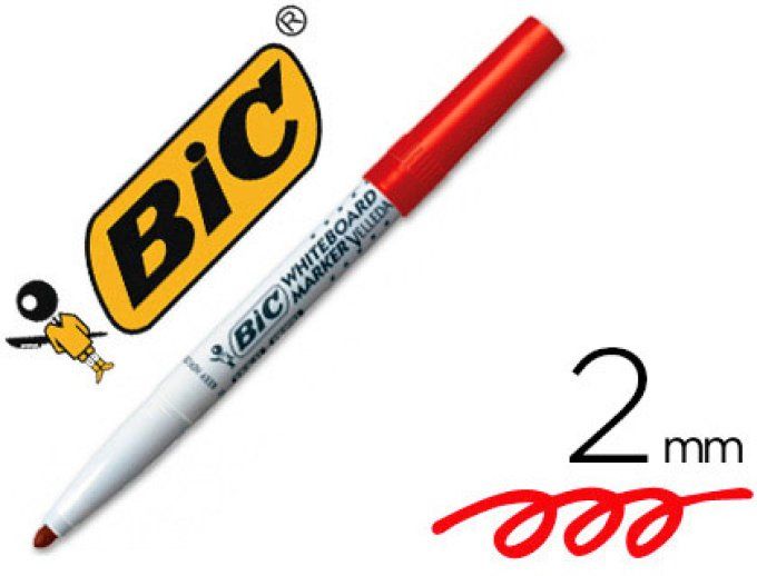 Marqueur BIC velleda 1741 effaçable pointe ogive tracé 2mm encre bleu